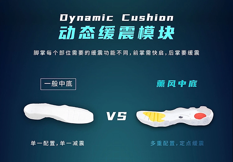 Công nghệ DYNAMIC CUSHION của Giày Cầu Lông Kumpoo KH-E301 Xanh Chính Hãng